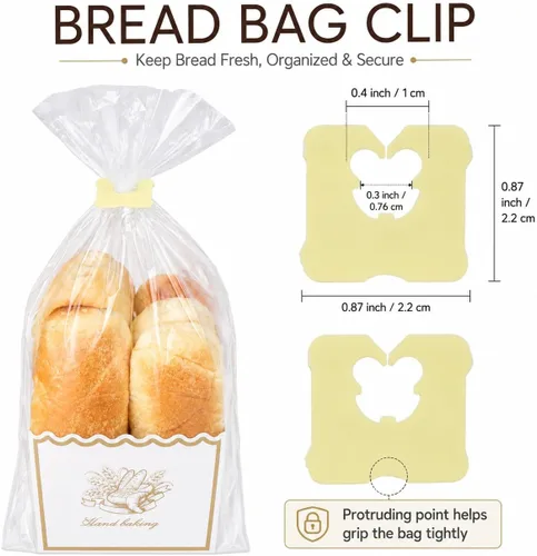 Miniatura 3 de 100 clips reutilizables de plástico amarillo para mantener tu comida fresca, clips para bolsas de almacenamiento de alimentos de 7/8 x 1 pulgada