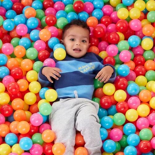 Miniatura 7 de Amazon Basics - Bolas de plástico para piscinas sin BPA con bolsa de almacenamiento, 1000 bolas (2.3 pulgadas de diámetro), colores brillantes