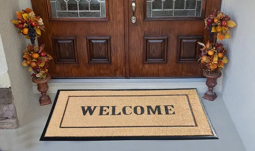 Miniatura 98 de A1HC Tapete para Puerta de Fibra de Coco Natural y Caucho, 30"x48" – Grueso, Duradero, Resistente, Anti-Desprendimiento, Resistente a