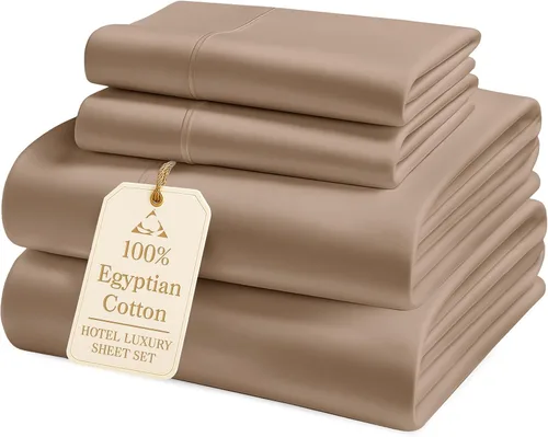 Miniatura 76 de Lane Linen Sábanas 100% de algodón egipcio, tamaño King, naturalmente transpirables y duraderas, cómodas para el invierno, ultra suaves, comodidad