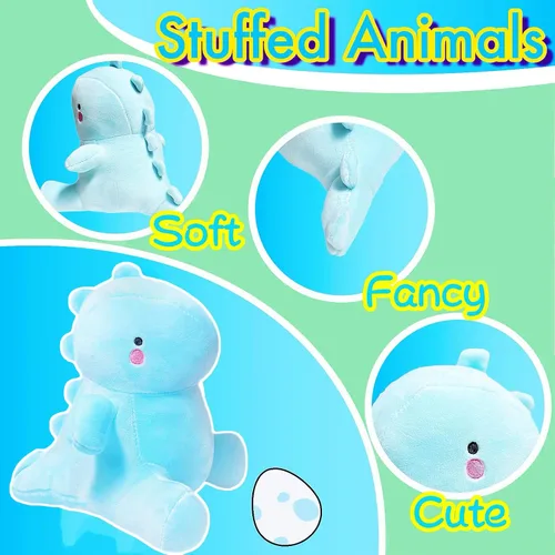Miniatura 3 de Juguetes de peluche de dinosaurio azul de 10 pulgadas, lindos animales de peluche de dinosaurio para niños y niñas, peluches de dinosaurio Kawaii