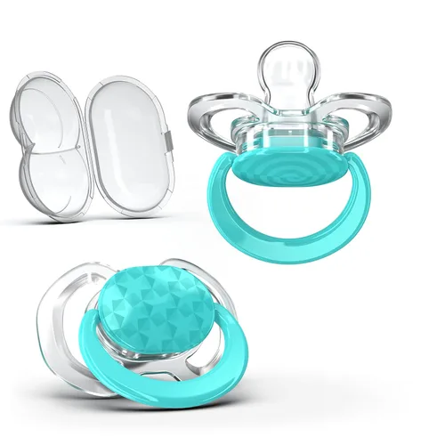 Miniatura 13 de Smilo Chupete para bebé, paquete de 2 chupetes delgados para bebés con caja de esterilización, etapa 3 para bebés de 9 meses en adelante, chupetes