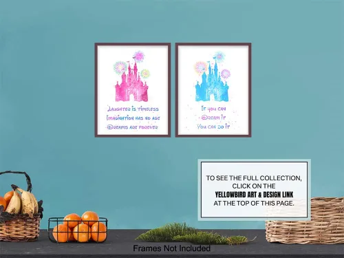 Miniatura 7 de Juego de decoración de pared con citas inspiradoras – Castle World, arte de pared motivacional para decoración de habitación, póster para niños