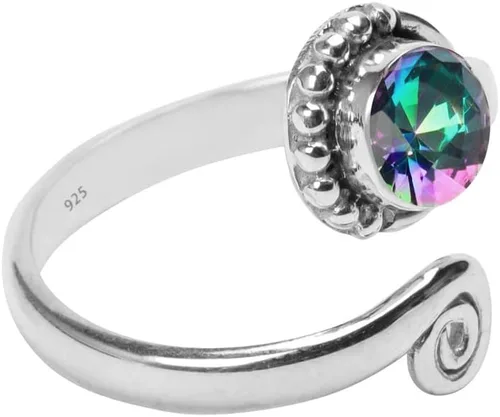 Miniatura 20 de Gemstone Stone Toe Ring 925 Sterling Silver Feet Body Jewellery Handame Toe Ring Gemstone Adjustable Toering For Girls Women Gift Jewellery