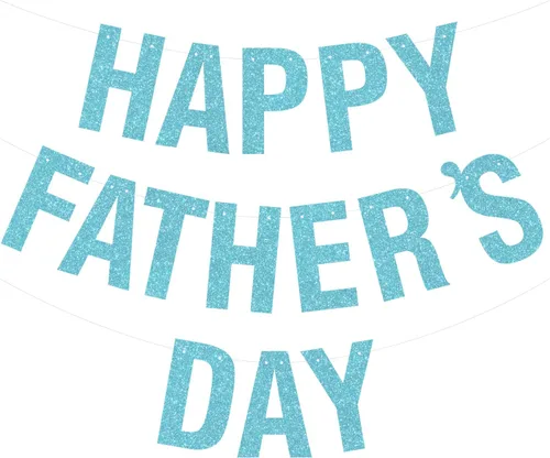 Miniatura 20 de Pancarta dorada con texto en inglés «Happy Father's Day» para el Día del Padre, decoración de fiesta del padre, guirnalda de fondo para el día