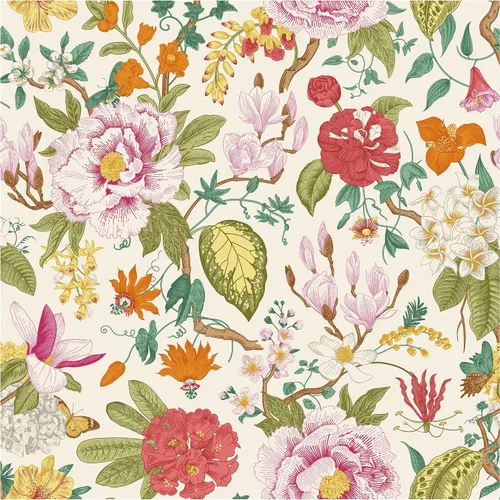 Blooming Wall DPYC02-1 - Papel tapiz autoadhesivo con textura de peonía y flores primaverales, decoración de pared