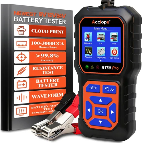 Miniatura 17 de BT60 Pro Probador de Batería de Coche, Analizador Digital con Impresión en la Nube, Verificador de Batería de 6V/12V/24V para AGM, Litio