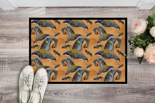 Miniatura 2 de Caroline's Treasures BB7523JMAT Watecolor - Felpudo de Halloween con sombrero de bruja de 24 x 36 pulgadas, tapete para puerta delantera
