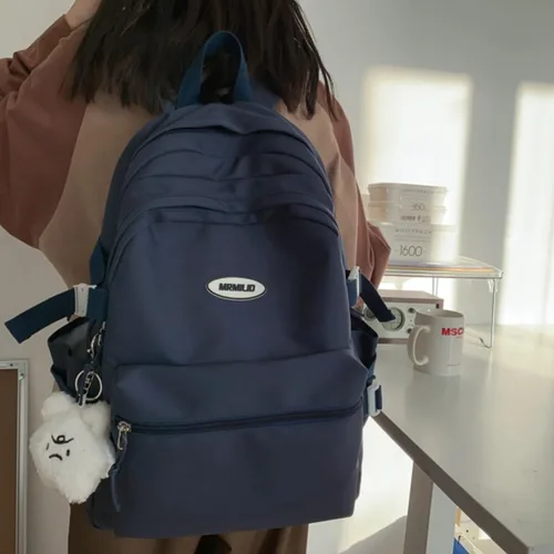 Miniatura 4 de VTTDB Mochila Kawaii con Bonitos Accesorios Mochila Diaria Estética Casual Bolsa Simple para Laptop Mochila de Viaje Impermeable para Mujeres, Azul