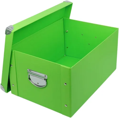 Miniatura 11 de GUOZI Caja de almacenamiento plegable, caja de memoria decorativa con tapa y esquinas reforzadas de metal, caja de regalo organizadora para 2