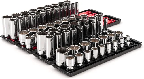 Miniatura 17 de TEKTON SHD92121 - Juego de llaves de vaso de 12 puntos con rieles y bandeja, 23 piezas (0.394-1.260 in)