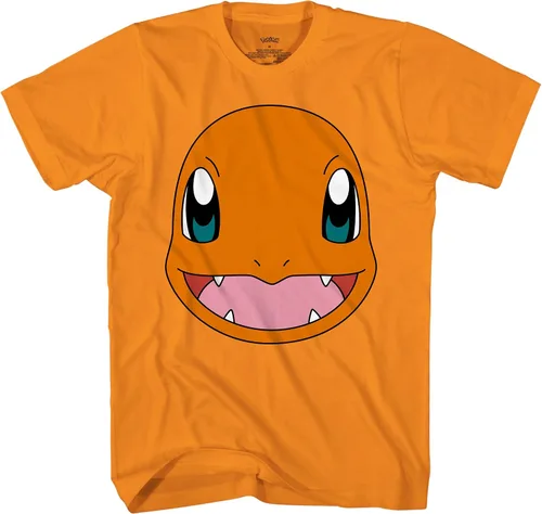 Pokemon Big Face Charmander Pikachu Squirtle Bulbasaur Psyduck Snorlax Eevee - Camiseta para adulto