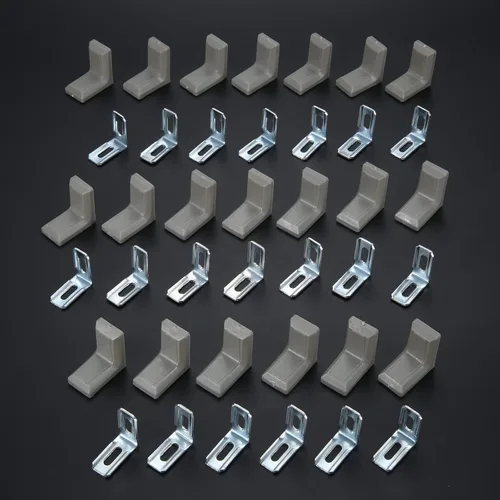 Miniatura 3 de dophee 20 soportes de esquina de metal en forma de L de 90 grados con cubierta de plástico, junta de esquina en ángulo recto para estantes, muebles