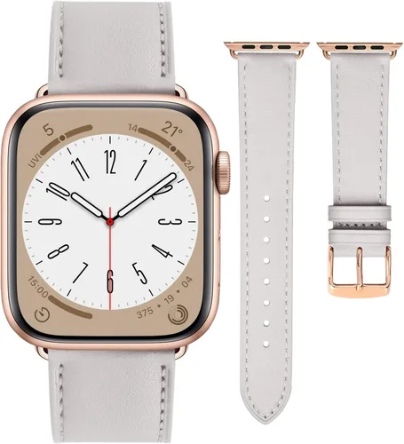 Miniatura 10 de Correas de cuero compatibles con Apple Watch Series para mujeres y hombres, correa de cuero genuino de repuesto para iWatch