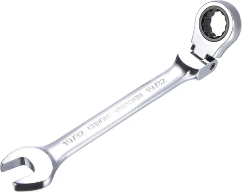 Miniatura 10 de uxcell Llave combinada de trinquete de cabeza flexible de 1/2 pulgada SAE 72 dientes Herramientas de llave de trinquete de 12 puntos, Cr-V