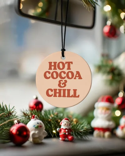 Miniatura 3 de Ambientador de aire bohemio de Navidad para automóvil, 4 piezas, feliz y brillante, Navidad, Papá Noel, ambientador colgante para autos, armario