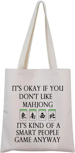 MNIGIU Bolsa de lona Mahjong - Bolsa de regalo para amantes de Mahjong