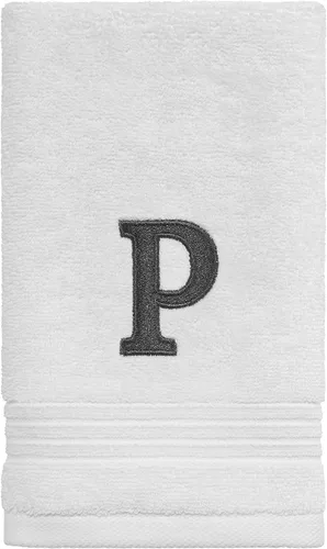 Miniatura 16 de Avanti Linens - Toalla de dedos, algodón suave y absorbente, decoración de baño bordada (colección de monogramas, inicial J)