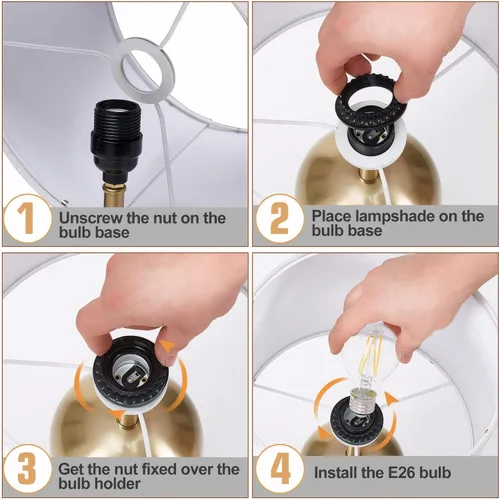 Miniatura 4 de GyroVu Lámpara de noche con puerto USB, lámpara de mesa con control táctil para dormitorio, lámpara de mesita de noche moderna regulable