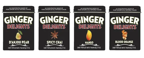 Miniatura 10 de Ginger Delights Mango Candy Raíz de jengibre molido auténtico, sabores naturales, certificado Kosher, vegano, sin gluten, sin aspartamo ni
