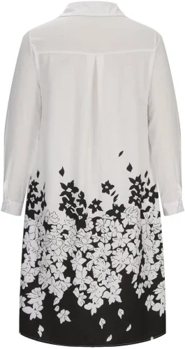 Miniatura 5 de Ceboyel Vestido midi de lunares para mujer, longitud hasta la rodilla, media manga, vestido casual holgado, vestido camisero, vestido elegante