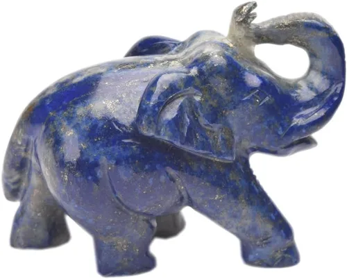 Miniatura 2 de GEMHUB 1400-1500 Ct.(aproximadamente) Estatua decorativa tallada a mano del elefante de lapislázuli V-7861, Piedra