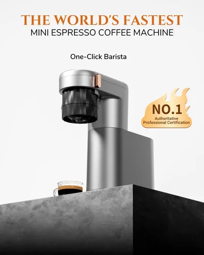 Miniatura 2 de C1 - Mini máquina de café expreso compacta con café molido, cafetera portátil recargable, pequeña máquina de espresso eléctrica para viajes