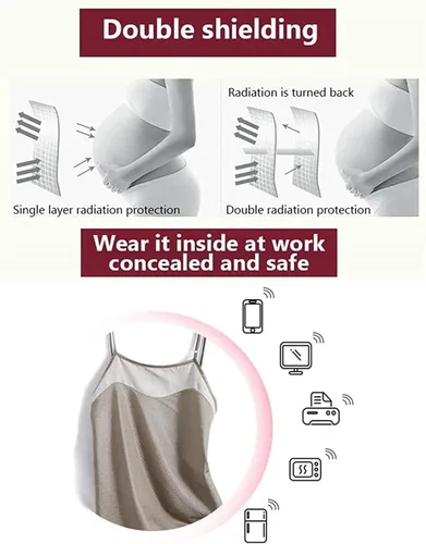 Miniatura 3 de Escudo de protección Tanques Bellyband - WiFi 5G Escudo anti-radiación Ropa de maternidad EMF Seguridad Maternidad Tanque Delantal Escudo