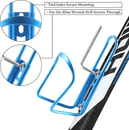 Miniatura 2 de Soporte ligero de aleación de aluminio para botella de agua para bicicleta, paquete de 2 para MTB y bicicleta de carretera