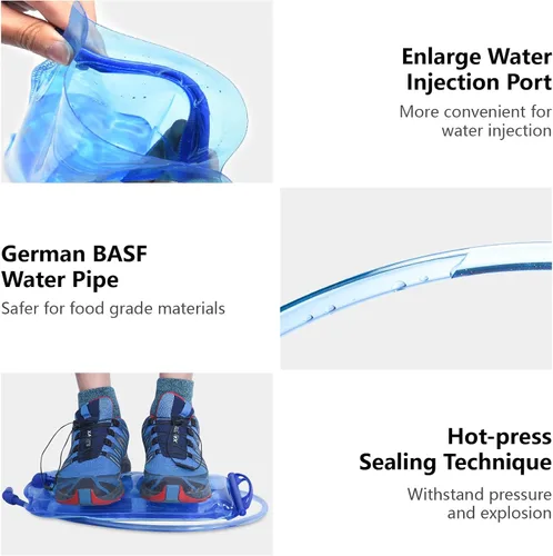 Miniatura 5 de JEELAD TPU Hydration Bladder Water Bladder Ultra-Durable Water Storage Bladder for Hydration Backpacks Outdoor Hiking Running Cycling Camping