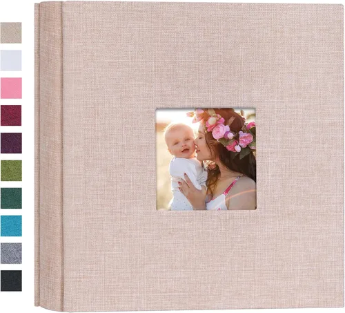 Miniatura 13 de Mublalbum Álbum de Fotos Pequeño 4x6 200 Fotos Cubierta de Lino Libro de Imágenes con Bolsillos Horizontales para Boda Familia Aniversario y Bebé