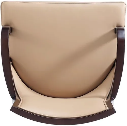 Miniatura 8 de Manhattan Comfort Grand - Sillas de comedor de piel sintética con brazos, asiento acolchado con respaldo de ala, costuras rectangulares finas