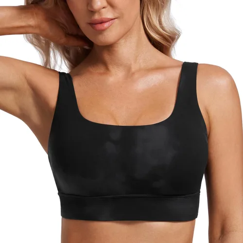 Miniatura 38 de CRZ YOGA Butterluxe - Brasier deportivo con espalda en U para mujer, cuello redondo, acolchado, de bajo impacto, para yoga, entrenamiento