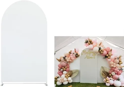 Miniatura 6 de Telón de fondo de arco beige champán, fundas de pared arqueadas de fondo elástico para fotografía de animales, decoración de fiesta de animales