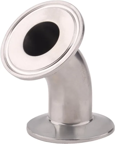 Miniatura 2 de DERNORD Codo de 45 grados Tubo de 1 pulgada OD Acero inoxidable 304 Montaje de tubería Se adapta a Tri Clamp 1.5 pulgadas