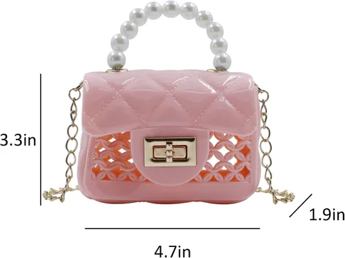 Miniatura 8 de Mini monederos de corazón para niñas pequeñas y pequeñas, lindo bolso cruzado de princesa, Rosa -Hueco