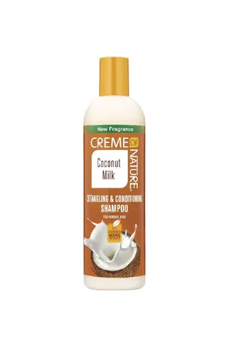 Creme of Nature Acondicionador desenredante y acondicionador de leche de coco con ingredientes naturales certificados, desenredante cremoso