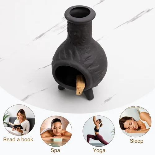 Miniatura 6 de MOUGIGI Soporte de Palo Santo Hecho a Mano y Quemador de Conos de Incienso - Elegante Accesorio para Limpias de Salvia con Capacidad para Rituales