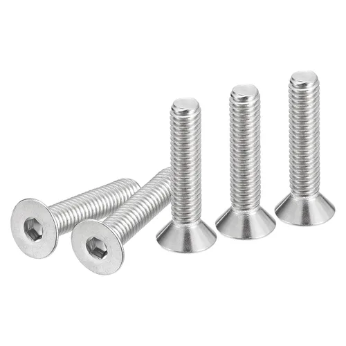Miniatura 16 de DTGN Tornillos de cabeza plana de 3/8-16 x 5/8 pulgadas, paquete de 10 tornillos de cabeza plana hexagonal de acero inoxidable 304, rosca completa