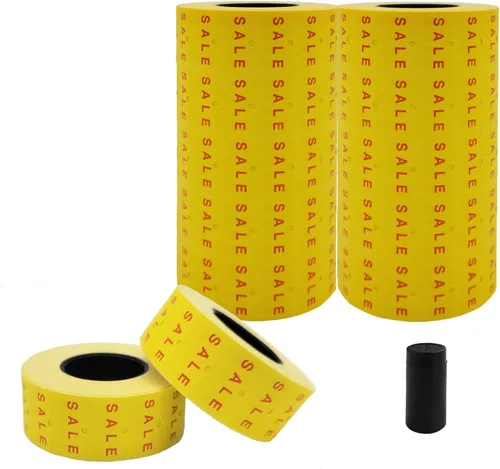 Miniatura 16 de Motex 1 línea en blanco - 10,000 etiquetas verdes en blanco para pistolas de precio y fecha, compatibles con MX-5500 y pistolas Perco de 1 línea