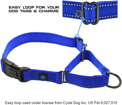 Miniatura 2 de Max and Neo Collar de nailon Martingale para perros - Donamos a un rescate de perros por cada collar vendido (Grande, Negro)