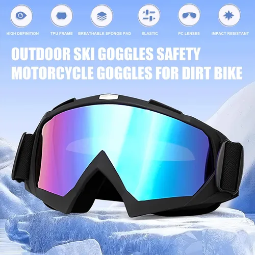 Miniatura 9 de Gafas de motocicleta con máscara facial, resistentes al viento, gafas de esquí de carreras de motocross, gafas protectoras de seguridad