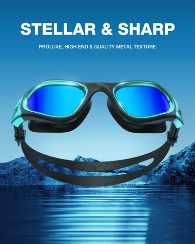 Miniatura 6 de ZIONOR G1 MAX - Gafas de natación polarizadas antivaho para hombres y mujeres A8 (polarizado + azul espejo)
