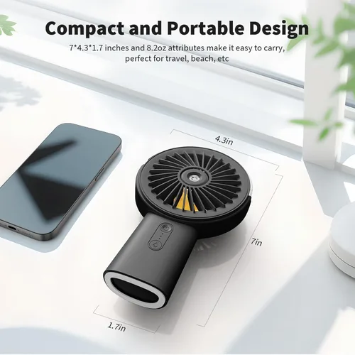Miniatura 6 de Otlonpe Ventilador de nebulización de mano portátil, pequeño ventilador de niebla recargable personal de mano, ventilador de agua de 4000 mAh