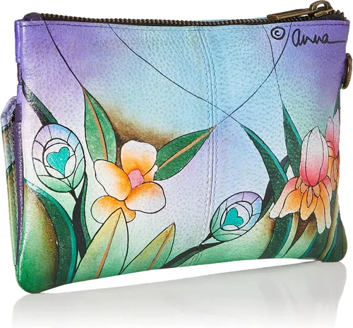 Miniatura 2 de Anna by Anuschka Cartera organizadora de pulsera de cuero genuino pintada a mano