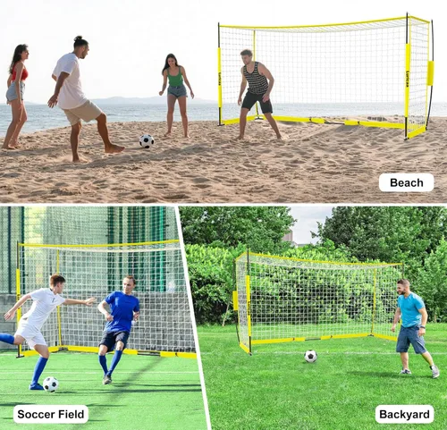 Miniatura 6 de Portería de fútbol plegable, 12×6 pies / 16×7 pies. Portería de fútbol portátil para el patio trasero, con configuración rápida, incluye 1 bolsa