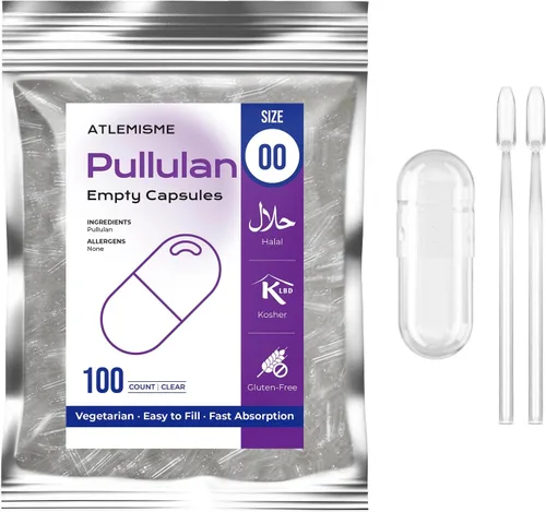 Pullulan - Cápsulas vacías tamaño 00 – Cápsulas veganas vacías (100 unidades) Cápsulas vacías de relleno de cápsulas vegetales – Cápsulas veganas