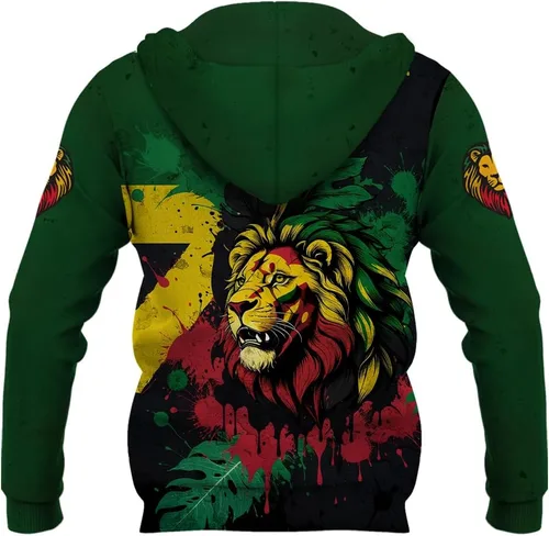 Miniatura 2 de BJU Sudadera con capucha de la bandera nacional con cordón y estampado 3D de manga larga, unisex