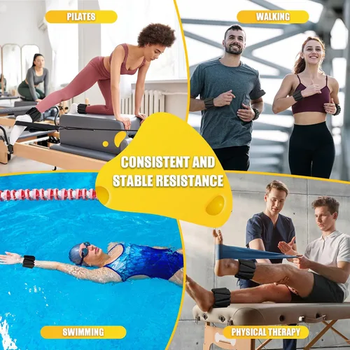 Miniatura 7 de Pulseras de pesas de tobillo y muñeca de 4 libras / 2 libras para mujer, pulsera de pesas ajustables de silicona para pilates, sujetadores