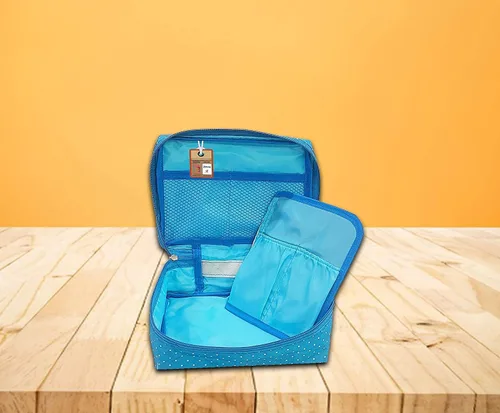 Miniatura 2 de atorakushon Estuche de viaje para maquillaje, organizador de cosméticos, bolsa de almacenamiento portátil para artistas, bolsa con cremallera